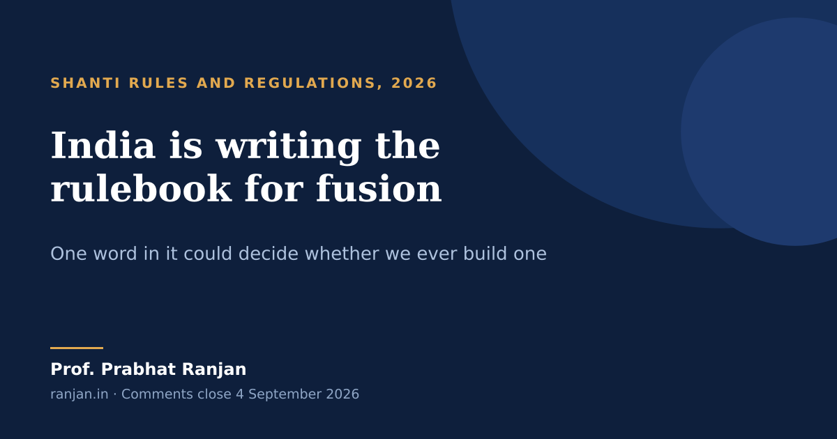 India is writing the rulebook for fusion