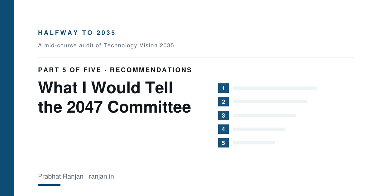 What I Would Tell the 2047 Committee